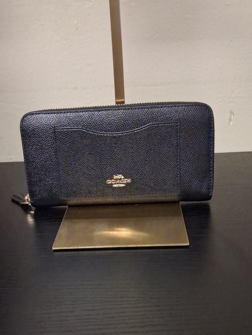 Coach Black Leather Zip Wallet - Coach